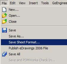 SolidWorks Save Sheet Format SolidWorks Save Sheet Format